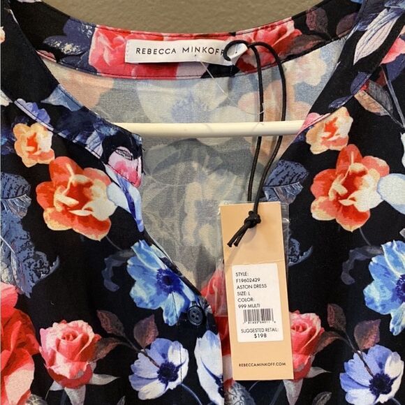 Rebecca Minkoff Aston Floral Button Up Dress NWT Size L - Picture 14 of 16